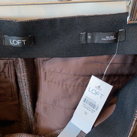 Ann Taylor Loft brown plaid pants - Picture 5 of 6